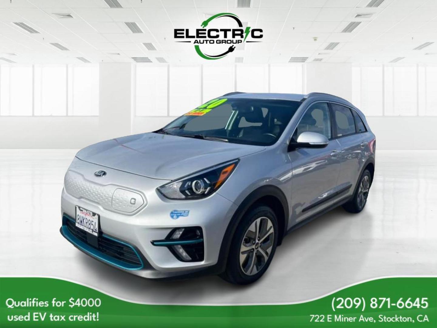 2020 SILVER /BLACK Kia Niro EV (KNDCC3LG3L5) , located at 722 E Miner Ave, Stockton, CA, 95202, (209) 871-6645, 37.956711, -121.282310 - PLUS TAXES AND FEES - Photo#2