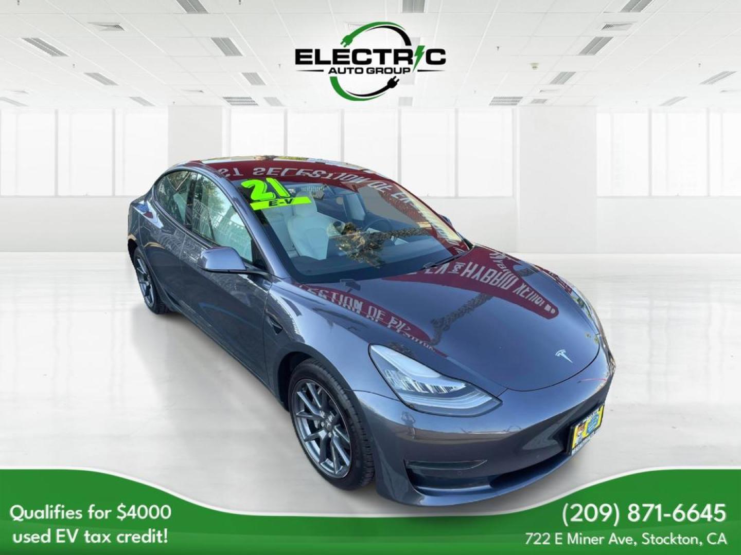 2021 Tesla Model 3 Standard Range Plus (5YJ3E1EA4MF) with an ELECTRIC engine, 1A transmission, located at 722 E Miner Ave, Stockton, CA, 95202, (209) 871-6645, 37.956711, -121.282310 - PLUS TAXES AND FEES - Photo#0