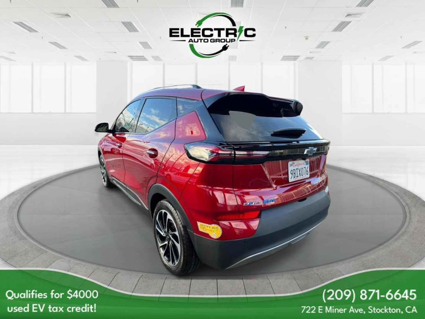 BURGUNDY /BLUE Chevrolet Bolt EV (1G1FZ6S06N4) , located at 722 E Miner Ave, Stockton, CA, 95202, (209) 871-6645, 37.956711, -121.282310 - PLUS TAXES AND FEES - Photo#3