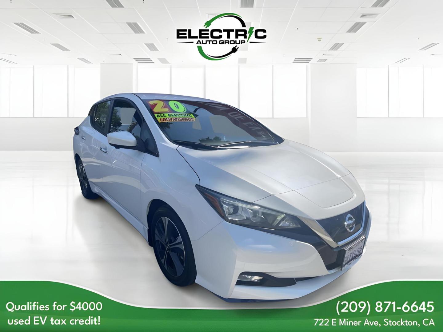 2020 Nissan Leaf SV Plus (1N4BZ1CP4LC) with an ELECTRIC engine, CVT transmission, located at 722 E Miner Ave, Stockton, CA, 95202, (209) 871-6645, 37.956711, -121.282310 - PLUS TAXES AND FEES - Photo#0