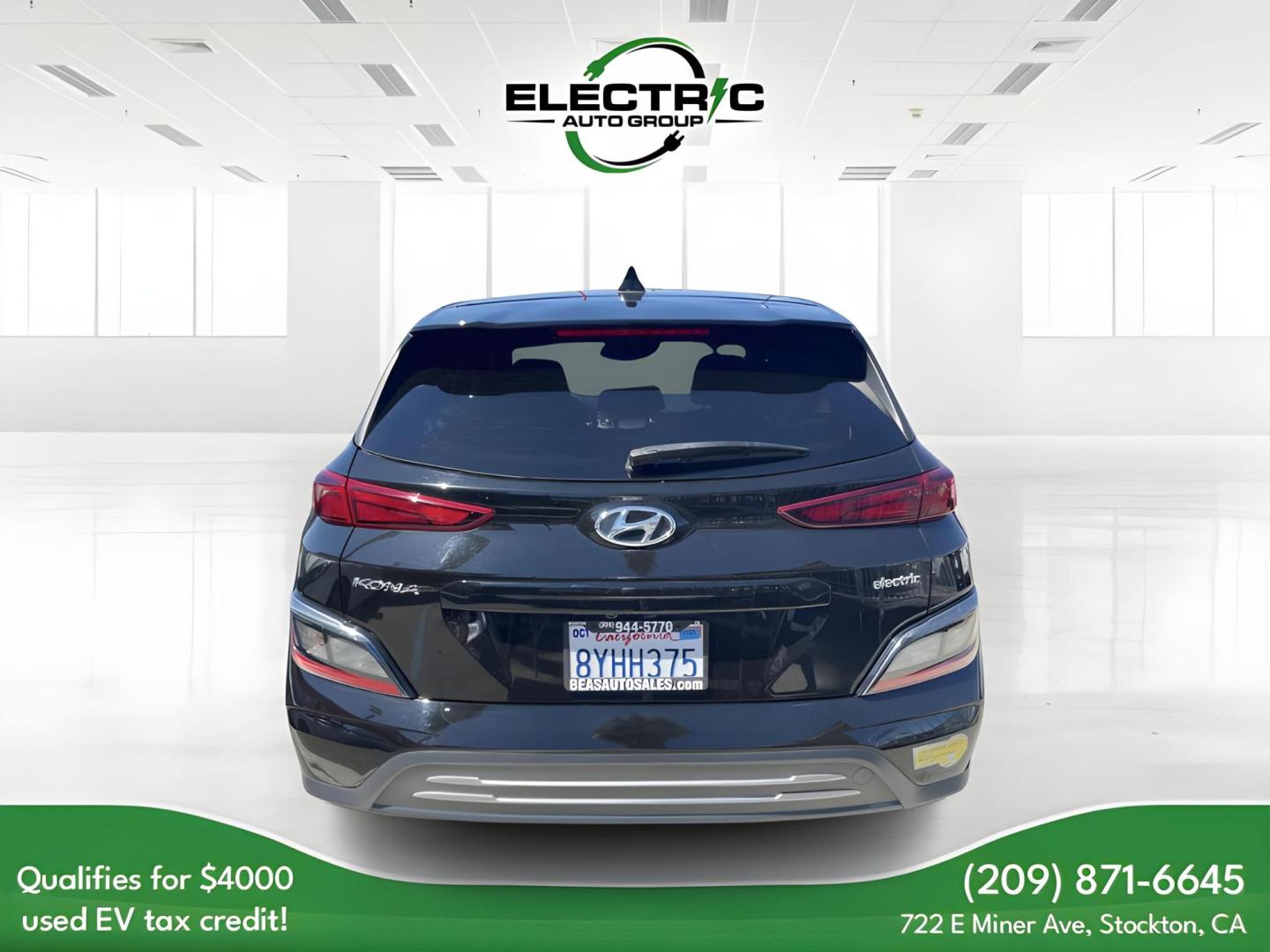 2022 BLACK /BLACK Hyundai Kona EV Limited (KM8K33AG9NU) with an ELECTRIC engine, 1A transmission, located at 722 E Miner Ave, Stockton, CA, 95202, (209) 871-6645, 37.956711, -121.282310 - PLUS TAXES AND FEES - Photo#4