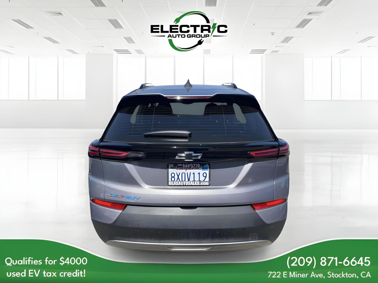 2022 GRAY Chevrolet Bolt EV 1LT (1G1FY6S07N4) with an ELECTRIC engine, 1A transmission, located at 722 E Miner Ave, Stockton, CA, 95202, (209) 871-6645, 37.956711, -121.282310 - PLUS TAXES AND FEES - Photo#5