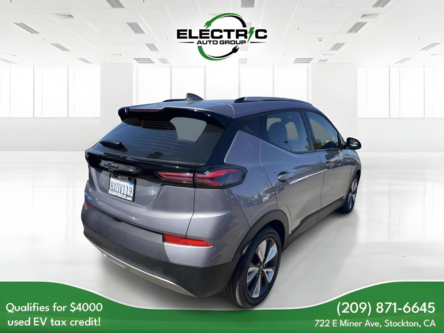 2022 GRAY Chevrolet Bolt EV 1LT (1G1FY6S07N4) with an ELECTRIC engine, 1A transmission, located at 722 E Miner Ave, Stockton, CA, 95202, (209) 871-6645, 37.956711, -121.282310 - PLUS TAXES AND FEES - Photo#6