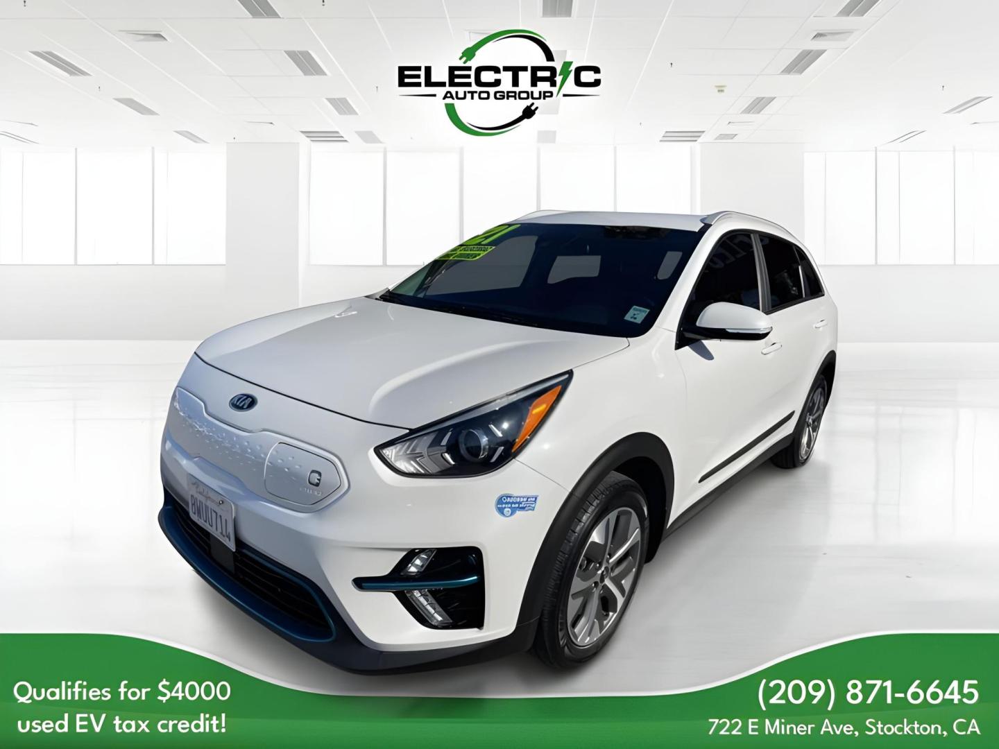 2021 WHITE Kia Niro EV EX (KNDCC3LG2M5) , 6A transmission, located at 722 E Miner Ave, Stockton, CA, 95202, (209) 871-6645, 37.956711, -121.282310 - PLUS TAXES AND FEES - Photo#2