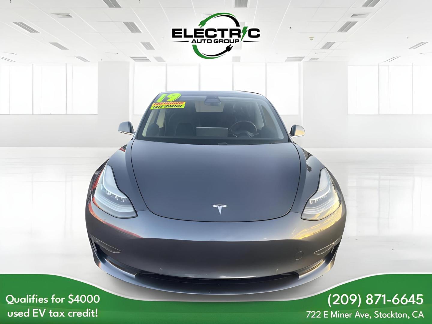 2019 Tesla Model 3 Base (5YJ3E1EBXKF) with an ELECTRIC engine, 1A transmission, located at 722 E Miner Ave, Stockton, CA, 95202, (209) 871-6645, 37.956711, -121.282310 - PLUS TAXES AND FEES - Photo#1