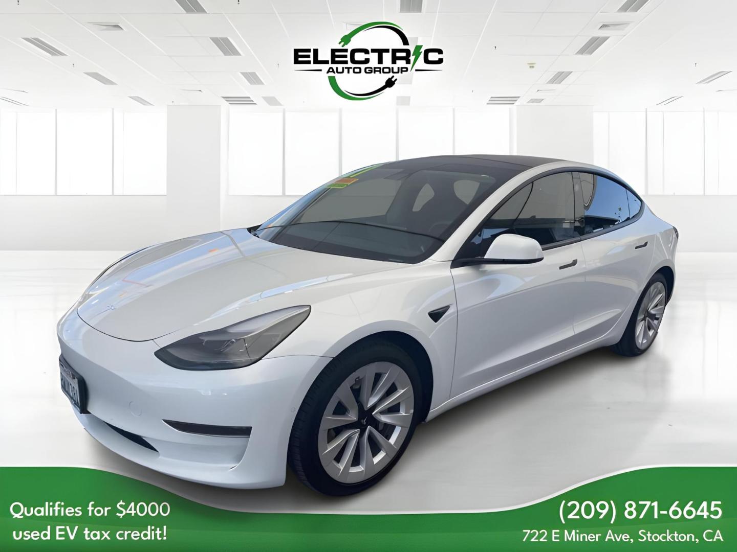 2021 Tesla Model 3 Standard Range Plus (5YJ3E1EA9MF) with an ELECTRIC engine, 1A transmission, located at 722 E Miner Ave, Stockton, CA, 95202, (209) 871-6645, 37.956711, -121.282310 - PLUS TAXES AND FEES - Photo#2