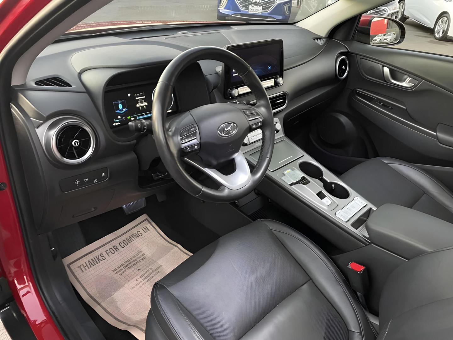 2022 RED Hyundai Kona EV Ultimate (KM8K53AG5NU) with an ELECTRIC engine, 1A transmission, located at 722 E Miner Ave, Stockton, CA, 95202, (209) 871-6645, 37.956711, -121.282310 - PLUS TAXES AND FEES - Photo#11