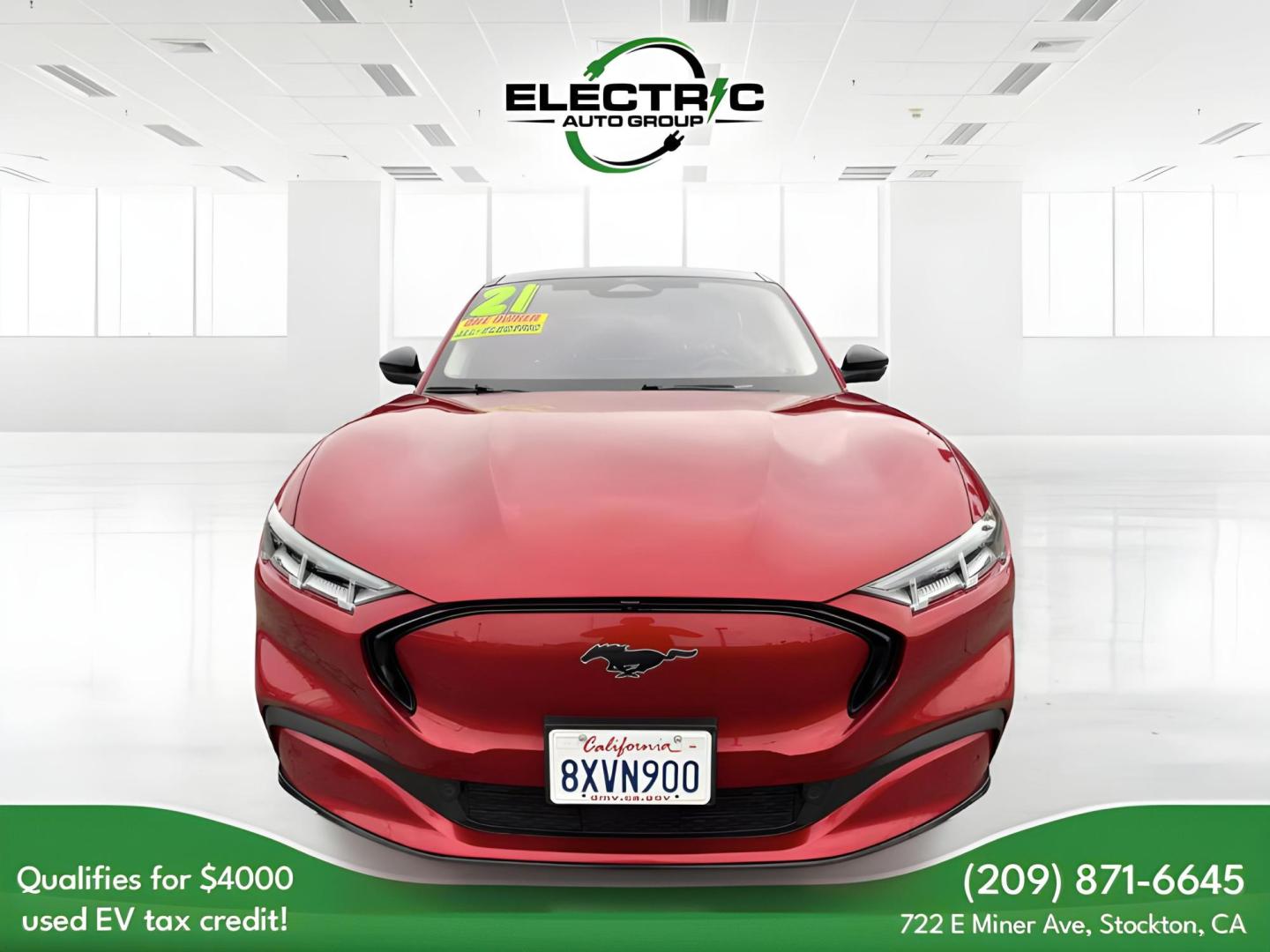 2021 RED Ford Mustang Mach-E Premium (3FMTK3R72MM) with an ELECTRIC engine, 1A transmission, located at 722 E Miner Ave, Stockton, CA, 95202, (209) 871-6645, 37.956711, -121.282310 - PLUS TAXES AND FEES - Photo#1