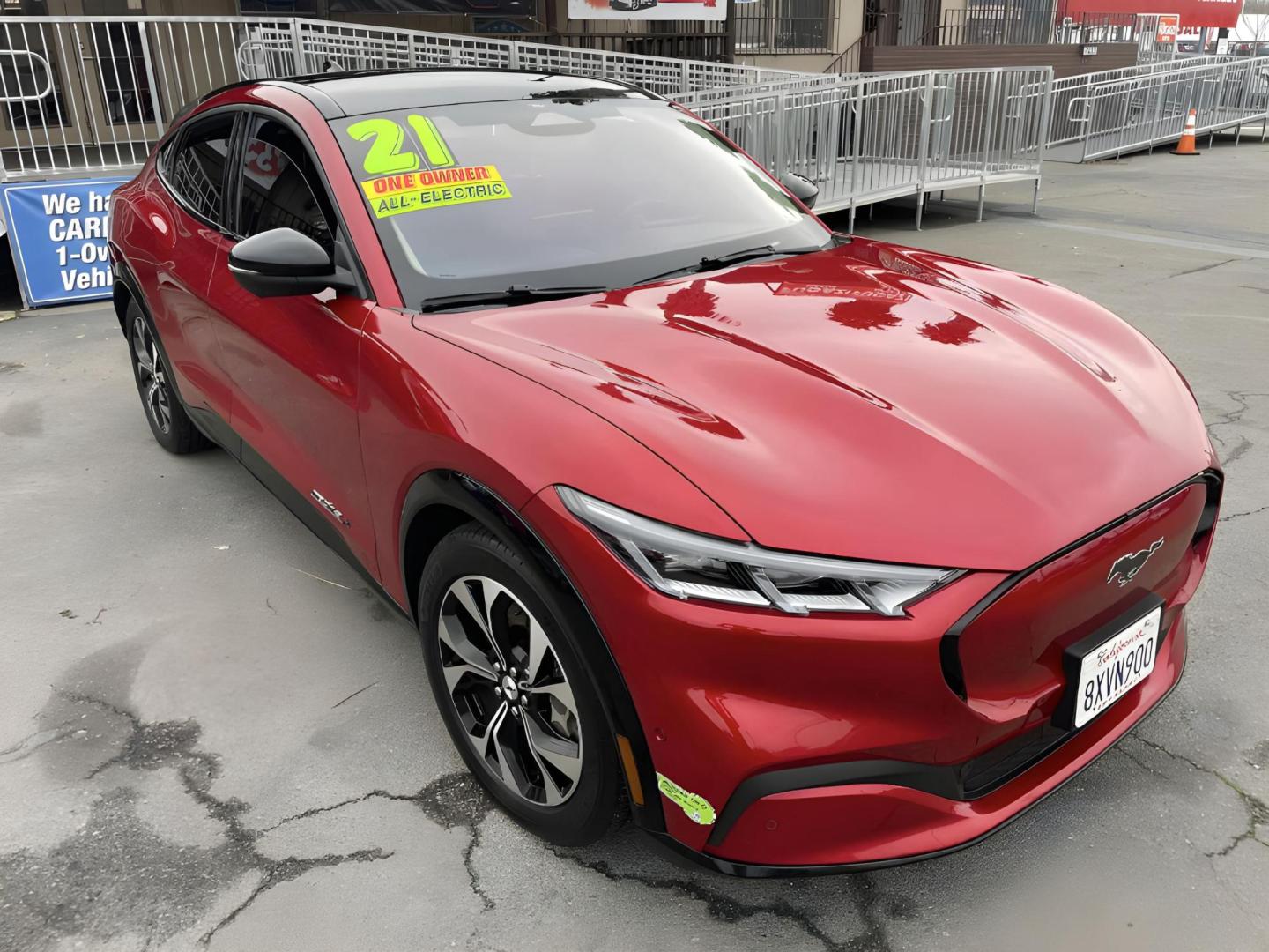 2021 RED Ford Mustang Mach-E Premium (3FMTK3R72MM) with an ELECTRIC engine, 1A transmission, located at 722 E Miner Ave, Stockton, CA, 95202, (209) 871-6645, 37.956711, -121.282310 - PLUS TAXES AND FEES - Photo#8