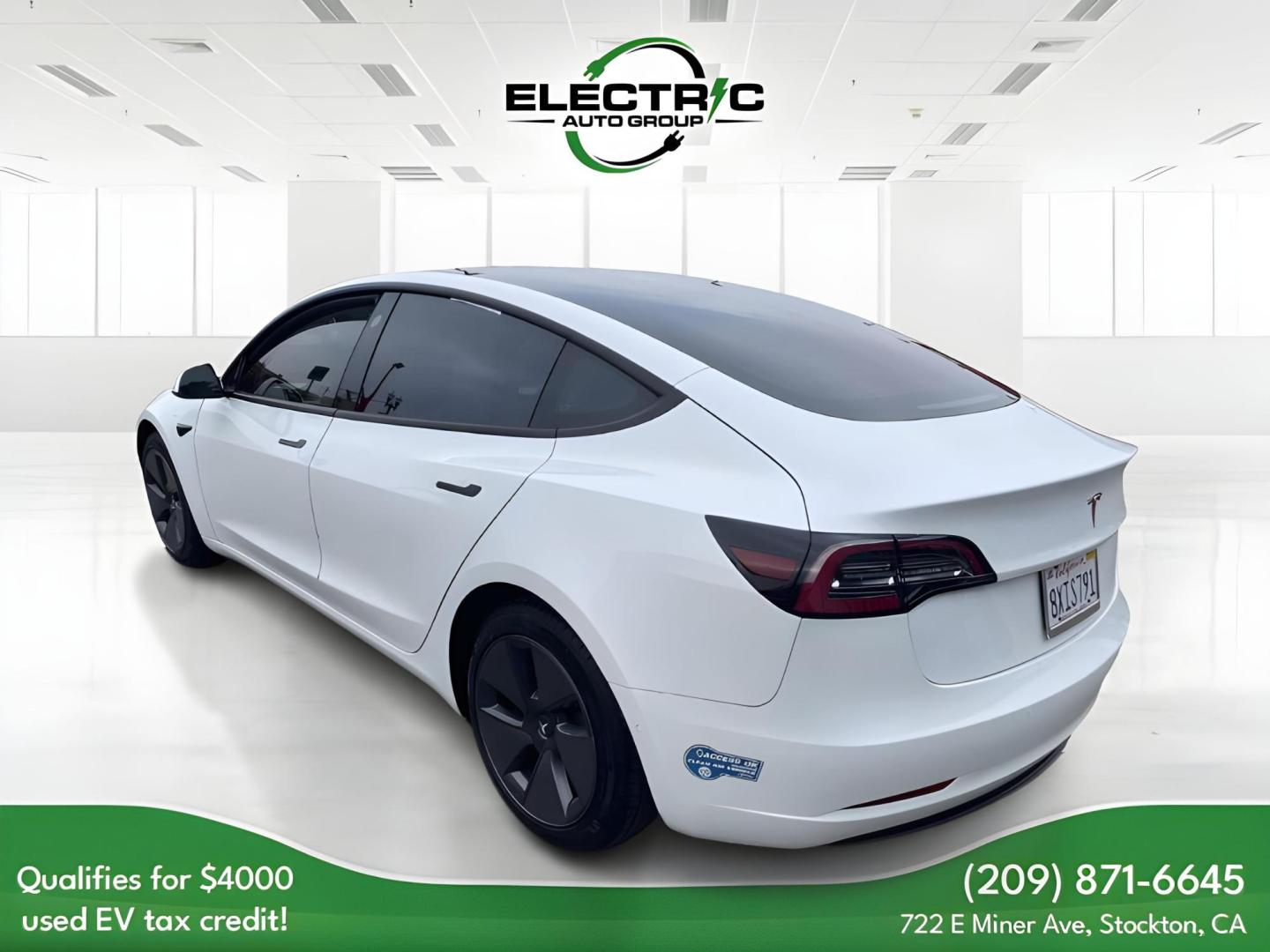 2021 WHITE Tesla Model 3 Standard Range Plus (5YJ3E1EA6MF) with an ELECTRIC engine, 1A transmission, located at 722 E Miner Ave, Stockton, CA, 95202, (209) 871-6645, 37.956711, -121.282310 - PLUS TAXES AND FEES - Photo#4