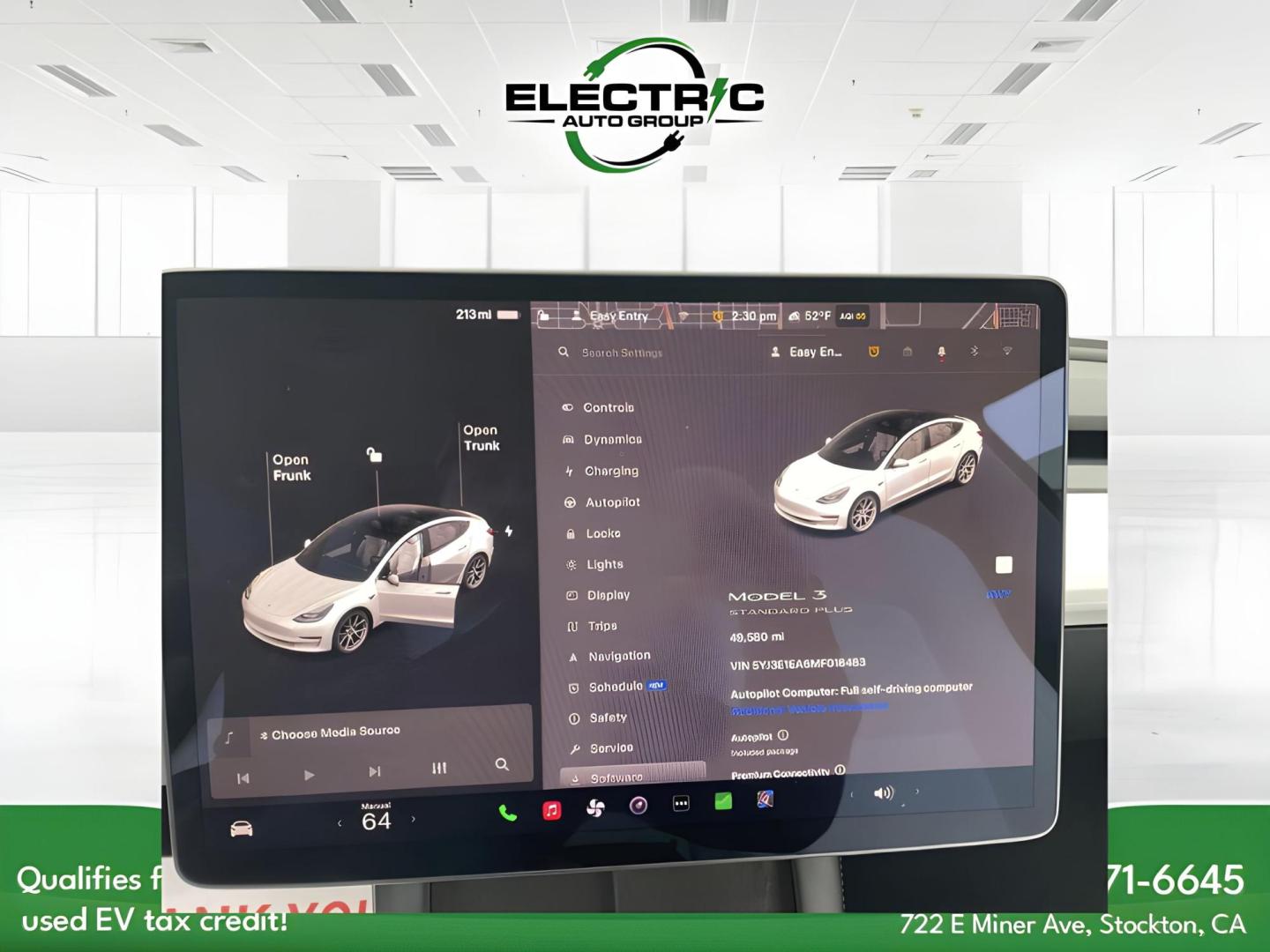 2021 WHITE Tesla Model 3 Standard Range Plus (5YJ3E1EA6MF) with an ELECTRIC engine, 1A transmission, located at 722 E Miner Ave, Stockton, CA, 95202, (209) 871-6645, 37.956711, -121.282310 - PLUS TAXES AND FEES - Photo#5