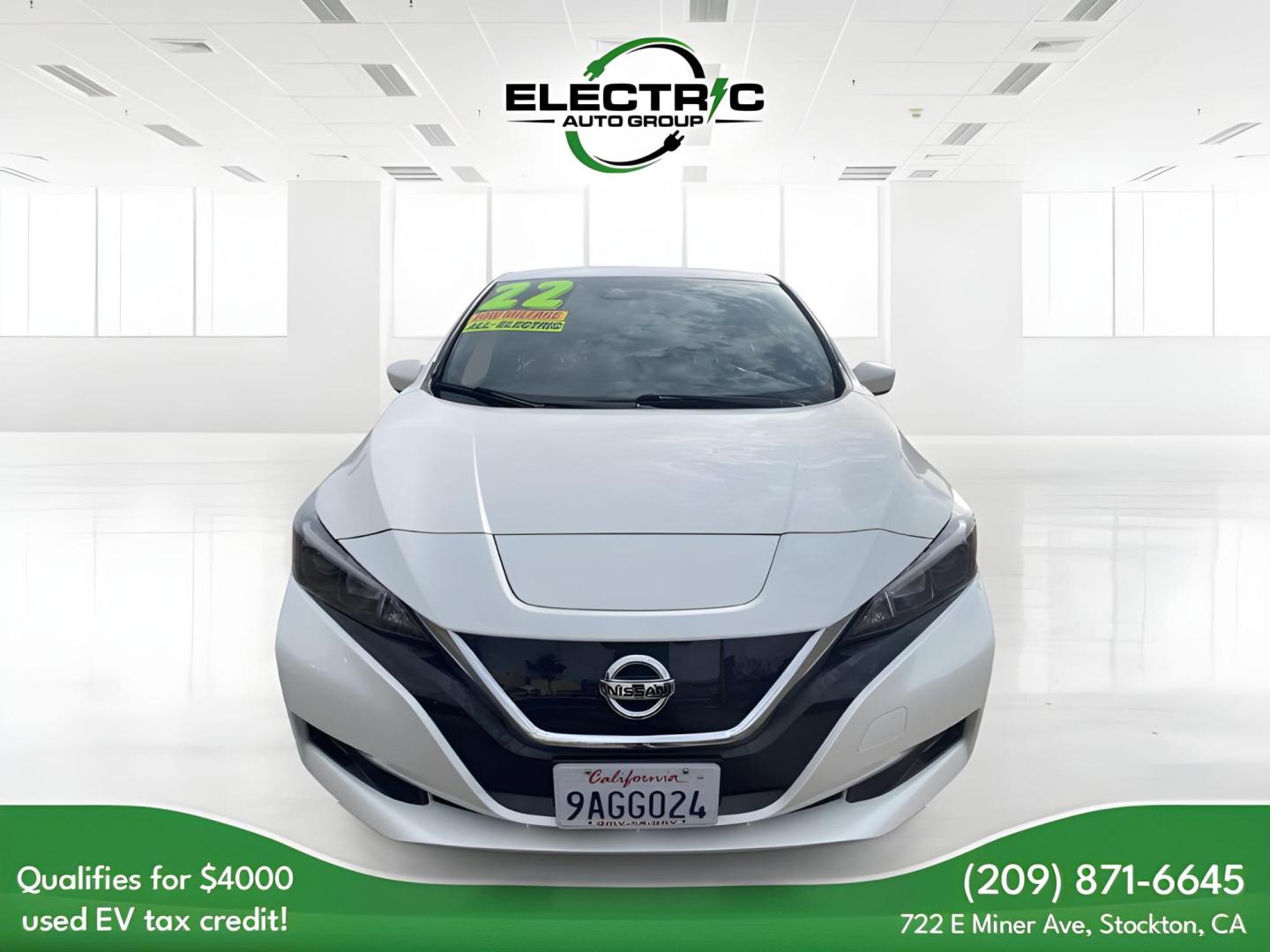 2022 WHITE Nissan LEAF SV (1N4AZ1CV4NC) with an ELECTRIC engine, CVT transmission, located at 722 E Miner Ave, Stockton, CA, 95202, (209) 871-6645, 37.956711, -121.282310 - PLUS TAXES AND FEES - Photo#1