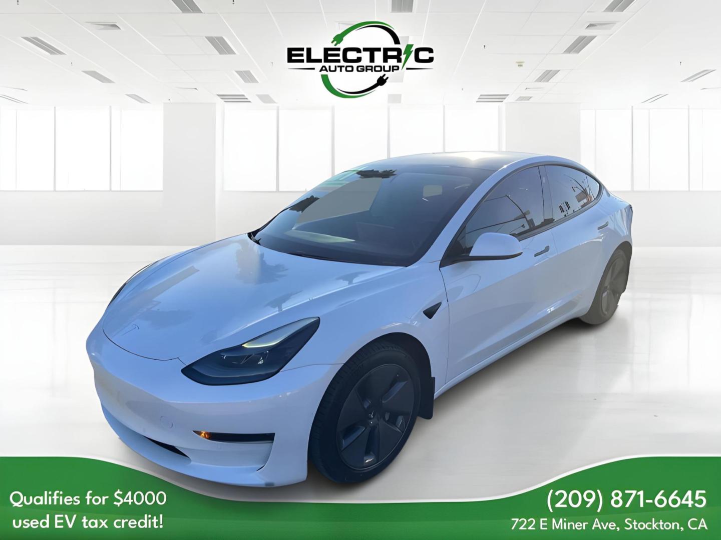 2021 WHITE Tesla Model 3 Standard Range Plus (5YJ3E1EA8MF) with an ELECTRIC engine, 1A transmission, located at 722 E Miner Ave, Stockton, CA, 95202, (209) 871-6645, 37.956711, -121.282310 - PLUS TAXES AND FEES - Photo#2