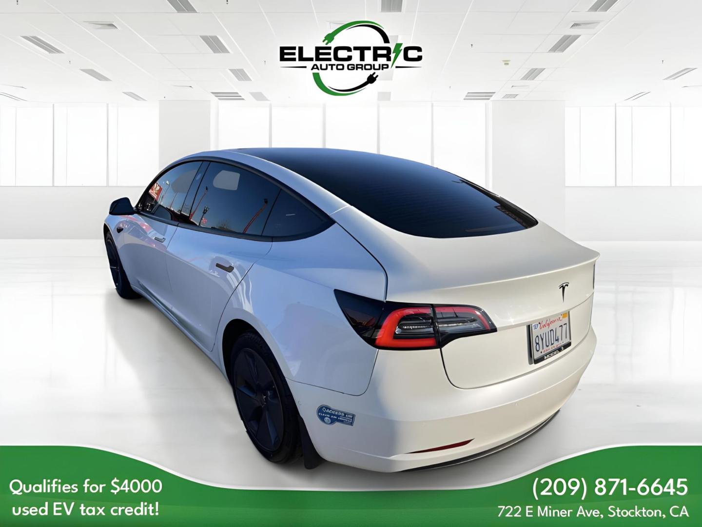 2021 WHITE Tesla Model 3 Standard Range Plus (5YJ3E1EA8MF) with an ELECTRIC engine, 1A transmission, located at 722 E Miner Ave, Stockton, CA, 95202, (209) 871-6645, 37.956711, -121.282310 - PLUS TAXES AND FEES - Photo#4