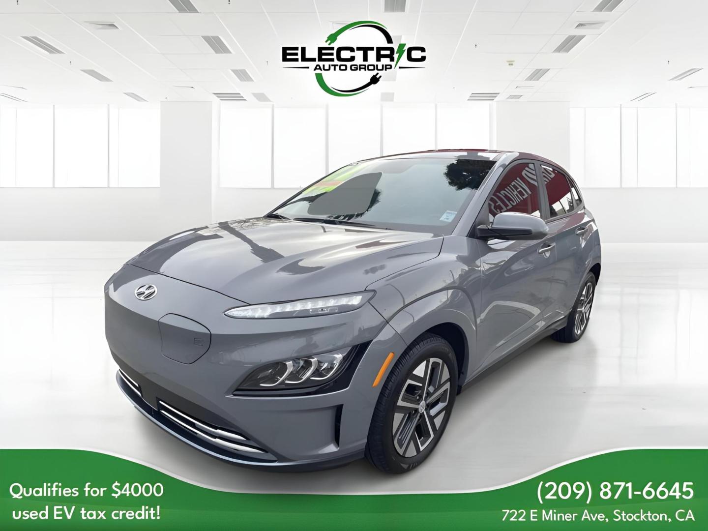 2022 Hyundai Kona EV Ultimate (KM8K53AG4NU) with an ELECTRIC engine, 1A transmission, located at 722 E Miner Ave, Stockton, CA, 95202, (209) 871-6645, 37.956711, -121.282310 - PLUS TAXES AND FEES - Photo#2