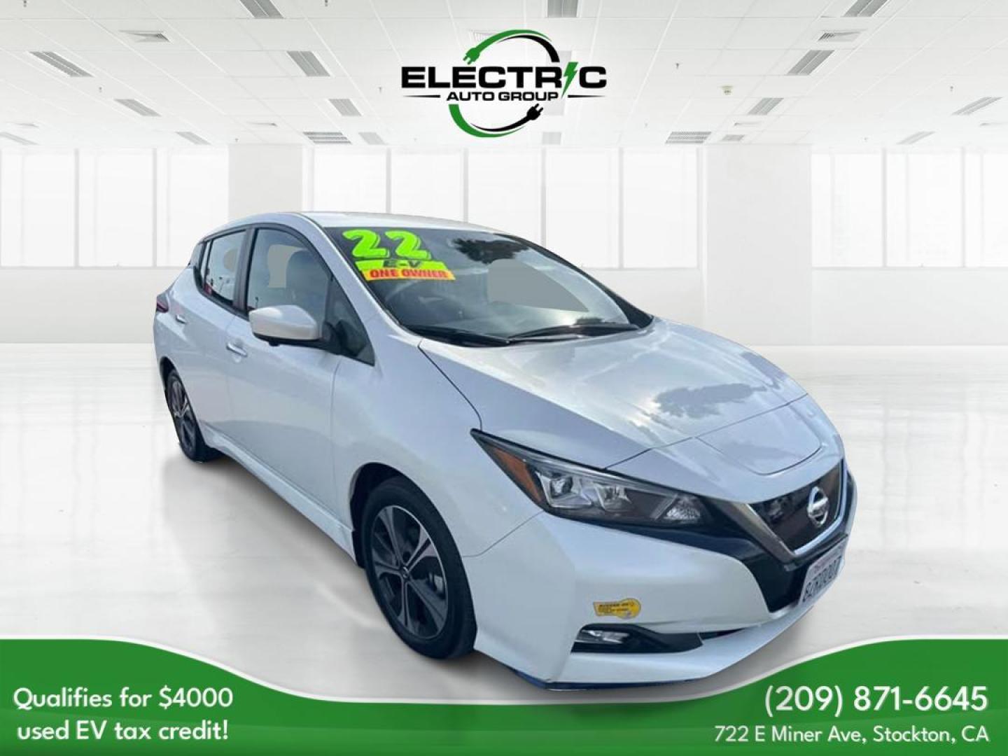 2022 Nissan LEAF SV (1N4BZ1CV9NC) with an ELECTRIC engine, CVT transmission, located at 722 E Miner Ave, Stockton, CA, 95202, (209) 871-6645, 37.956711, -121.282310 - PLUS TAXES AND FEES NO CHARGER AVAILABLE - Photo#0