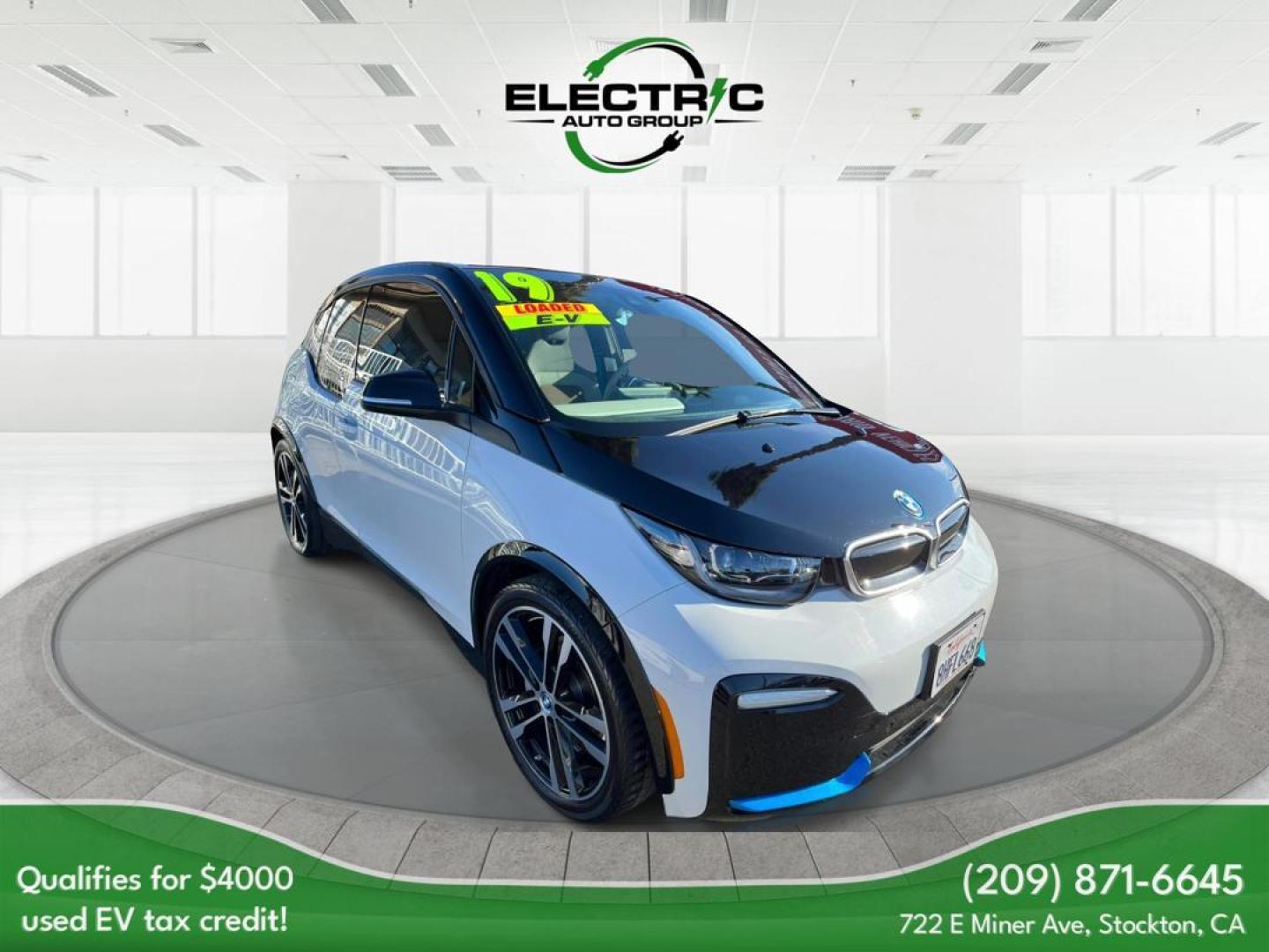 2019 WHITE /GRAY BMW i3 s (WBY8P6C59KV) with an ELECTRIC engine, CVT transmission, located at 722 E Miner Ave, Stockton, CA, 95202, (209) 871-6645, 37.956711, -121.282310 - Up to $4,000 in Savings This vehicle may qualify for the Pre-Owned Clean Vehicle tax credit made available to taxpayers in the Inflation Reduction Act. For comprehensive details on the full range of eligibility requirements and to gain further insight into the Pre-Owned Clean Vehicle tax credit, w - Photo#0