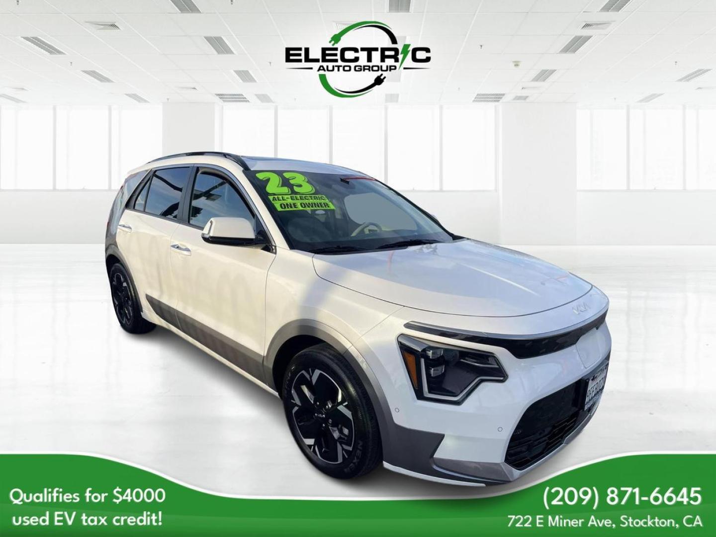 2023 WHITE Kia Niro EV Wave (KNDCT3L19P5) , 6A transmission, located at 722 E Miner Ave, Stockton, CA, 95202, (209) 871-6645, 37.956711, -121.282310 - PLUS TAXES AND FEES - Photo#0